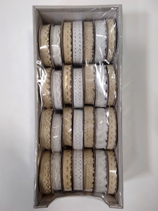 Изображение Polsirhurt Wstka ozdobna H019 koronka 1,5cmx3m op-28 szt mix / biaa i ecri /