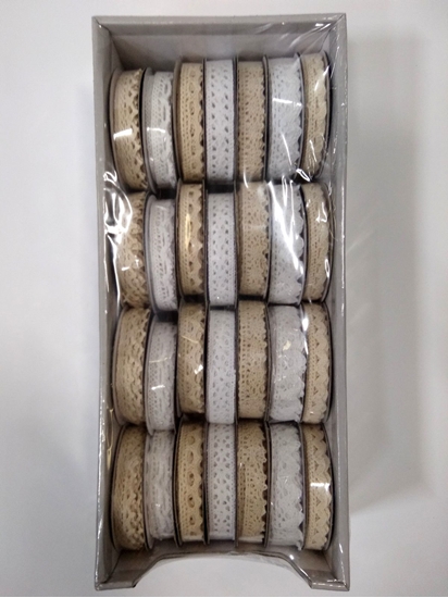 Picture of Polsirhurt Wstka ozdobna H019 koronka 1,5cmx3m op-28 szt mix / biaa i ecri /