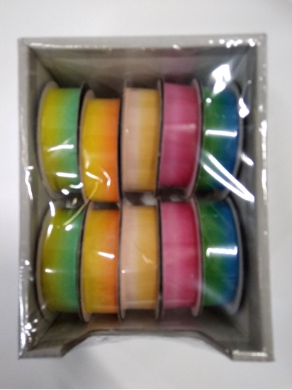 Picture of Polsirhurt Wstka ozdobna tczowa 15mmx2m 10 sztuk mix kolorów (H016)
