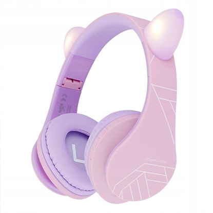 Attēls no PowerLocus BT Headphones P2 Kids Cat Ears Purple/P