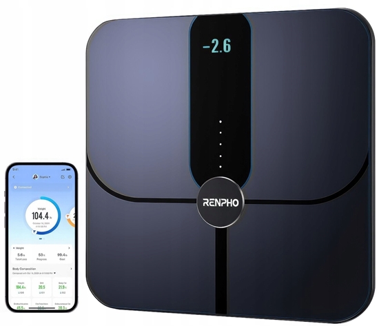 Picture of Waga azienkowa Renpho Scale Smart Body Analysis Elis Nova black czarny PEU-R-A031 PEURA031 (PEU-R-A031)