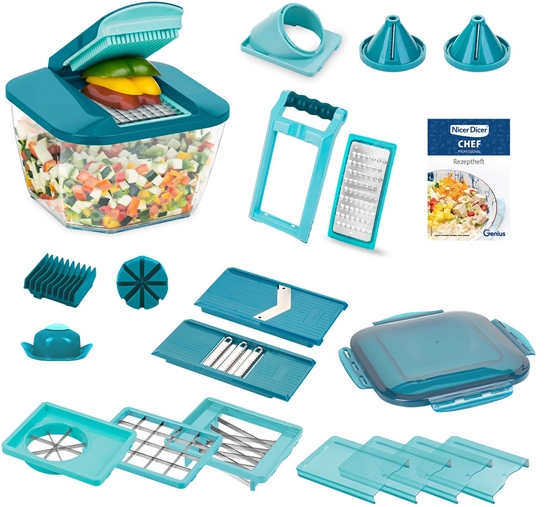 Picture of Rozdrabniacz Genius Nicer Dicer Chef Professional Set 23-czciowy dark petrol