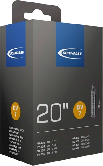Picture of Schwalbe 10415611, Dunlop valve, 20", 40 - 62 mm, 4 cm, Rubber, Black