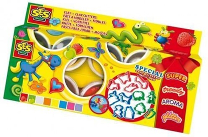 Изображение SES Ciastolina - Zestaw 8 kolorów + 12 foremek - 192546