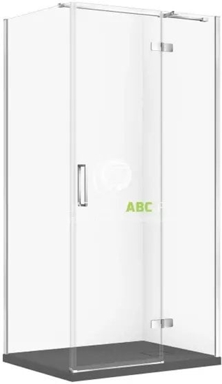 Изображение SET C604 KABINA CITY PRAWA CHROM 100X80X195+TAKO SLIM SZARY MAT WIR