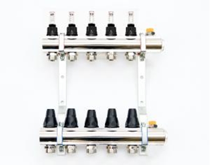 Изображение SiGMA-Li Rozdzielacz mosiny 2-obw z zaworem termostatycznym i przepywomierzem - RMZTP-2