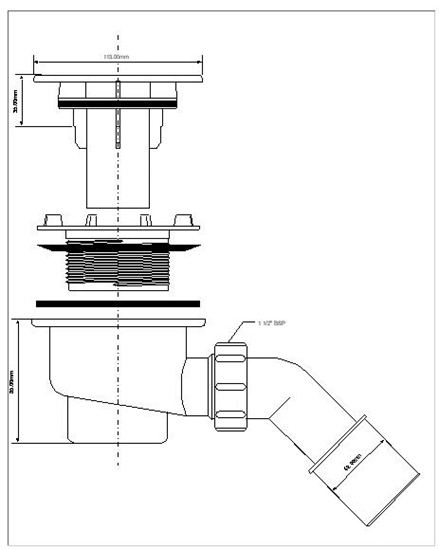 Picture of Syfon McAlpine Syfon brodzikowy z pokryw 90mm chrom (HC27-CPN-PB)
