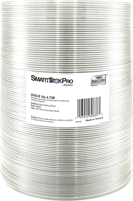Picture of SmartDisk DVD-R Blank Shiny Silver 69833 4.7GB 16x wrap 100-pack without printing capability 12cm for data archiving