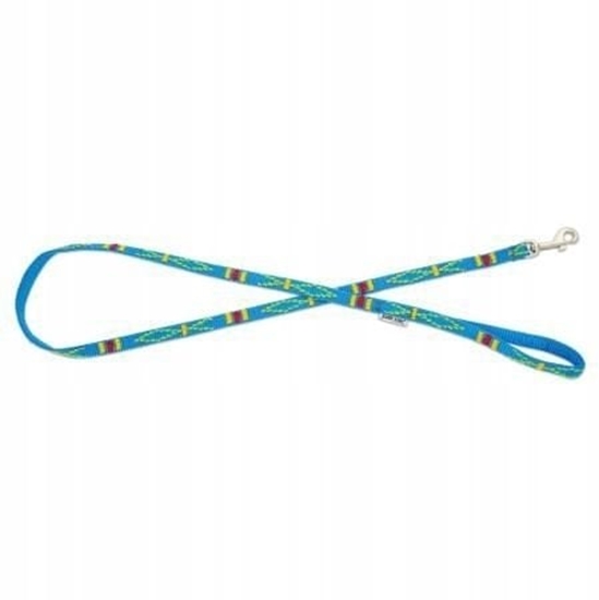 Изображение Smycz dla psa, bkitna, wzór etniczny, tama polipropylenowa, 16mm/120cm
