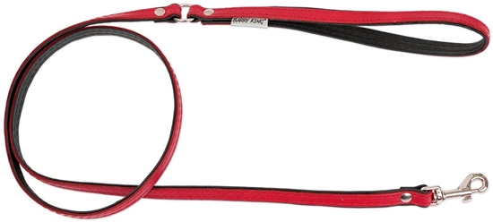Изображение Smycz skórzana dla psa, czerwony/czarny, XS-S, 12mm/120cm