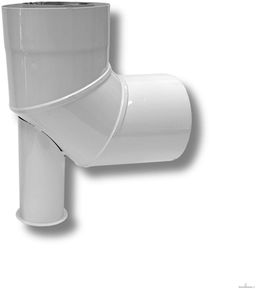 Picture of SpiroFlex 80/125 turbo (nv) kolano dwucienne biae 90 z podstawk