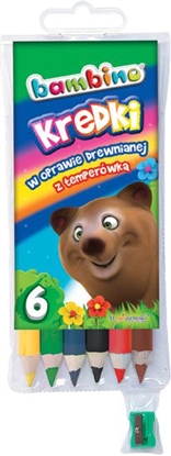 Picture of St. Majewski Kredki BAMBINO w oprawie drewnianej z temperówk, 6 kolorów, licencja BAMBINO