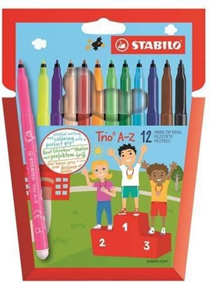 Picture of Stabilo Flamastry trójktne Trio A-Z, 12 kolorów (203554)