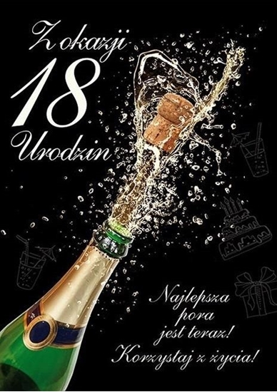 Изображение Stamp Karnet Party naklejany B6+koperta Urodziny 18 wz12