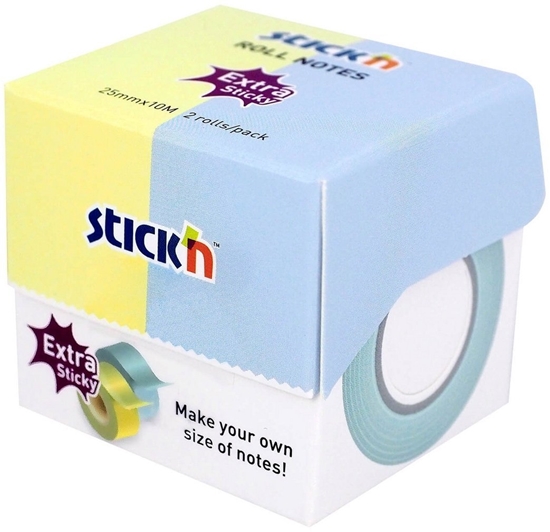 Изображение Stickn Note Roll Extra Sticky FSC 2x25mmx10m Pastel óty Niebieski