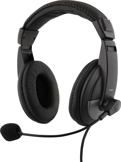 Picture of Suchawki Deltaco Headphone with microphone, black / HL-50
