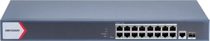 Изображение Switch Hikvision 18 portów, 16 portów PoE przecznik DS-3E1518P-EI/M