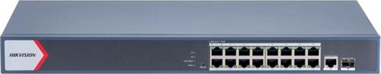 Изображение Switch Hikvision 18 portów, 16 portów PoE przecznik DS-3E1518P-EI/M