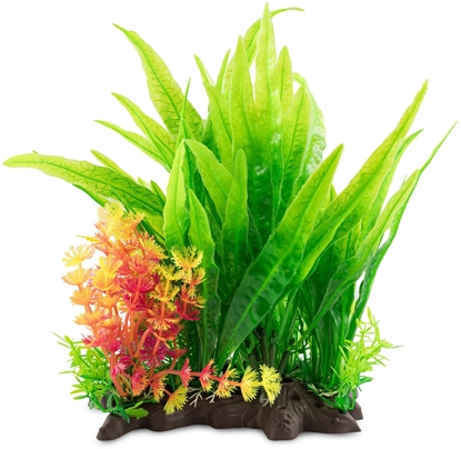 Picture of Terra Natura Aqua Natura, rolina, do dekoracji akwarium, zielona, plastikowa, 28 cm, mix wodorostów z ótym akcentem