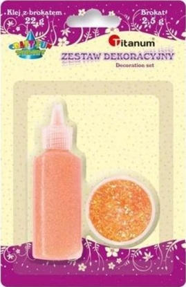 Attēls no Titanum Klej z brokatem neonowy pomaraczowy w soiczku