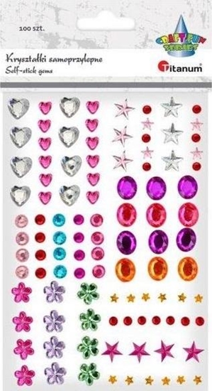 Изображение Titanum Krysztaki samoprzylepne mix wzory i kolory 100szt