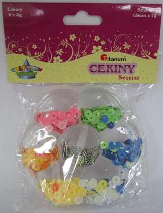 Attēls no Titanum Zestaw dekoracyjny. Cekiny + szpilki. 340177.