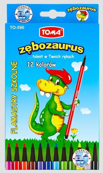 Picture of Toma FLAMASTRY SPIERALNE ZBOZAURUS 12 KOLORÓW TO-590 40235970