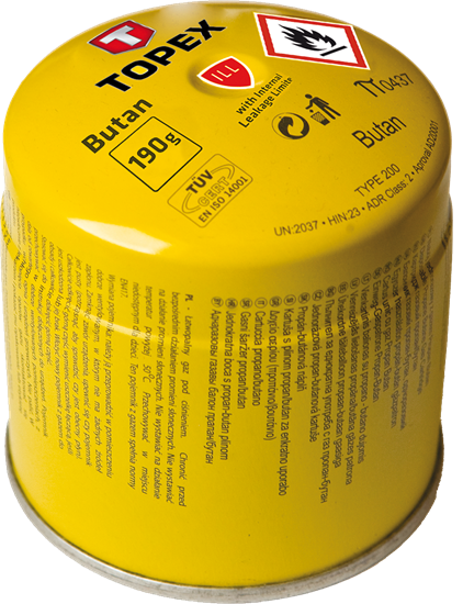 Изображение Topex Nabój z gazem butan 190g system blokowania wypywu gazu (44E150)
