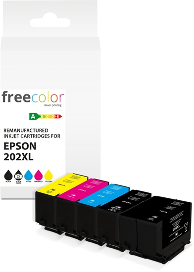 Picture of Tusz Freecolor Kartrid Epson 202XL Multipack BK/C/M/Y/Black photo remanufactured