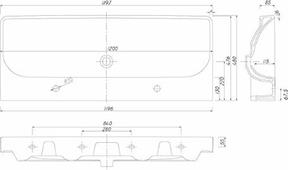 Picture of Umywalka Koo Traffic 120cm (L91520000)