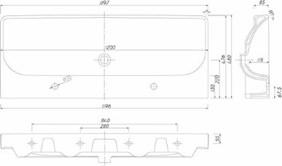 Picture of Umywalka Koo Traffic 120cm (L91520000)
