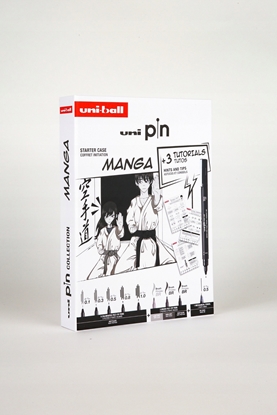 Attēls no Uni Pin Manga Collection Box - Gaveæske med øvelser ( indeholder 8x uni pin + 1 pencil 0,5mm)