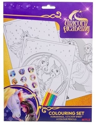 Attēls no UNICORN ACADEMY, Coloring set w/6 col. pencils