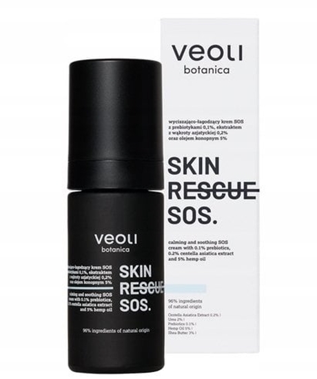 Изображение VEOLI BOTANICA_Skin Rescue SOS wyciszajco-agodzcy krem SOS z prebiotykami 0,1% oraz ekstraktem z Centella Asiatica 0,2% oraz olejem konopnym 5% 30ml