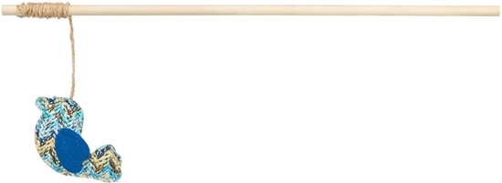 Изображение Wdka z ptakiem, zabawka, dla kota, drewno, 40 cm, z kocimitk