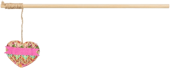 Изображение Wdka z sercem, zabawka, dla kota, drewno, 40 cm, z kocimitk