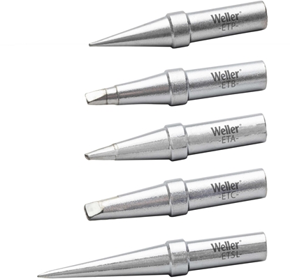Attēls no Weller Zestaw kocówek lutowniczych Forma do mejsla Forma okrga Forma spiczasta Zawarto 1 zestaw