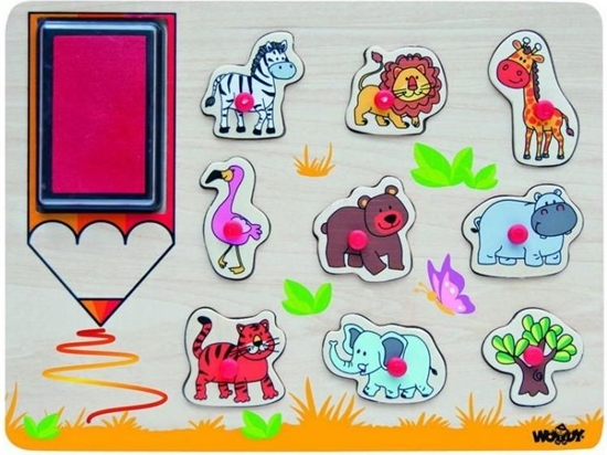 Изображение Woodyland Piecztki i ukadanka 2 w 1 safari