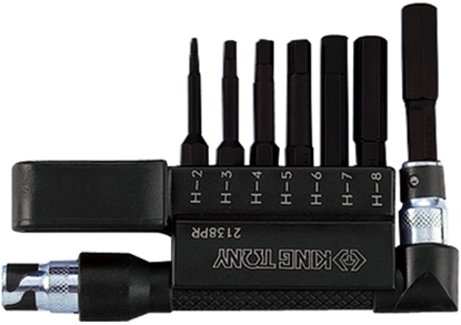 Attēls no ZESTAW IMBUSÓW HEX 1/4" DO WKRTARKI 7 szt., 7150H 2 - 8, UCHWYT 1589-02, King Tony