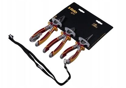 Picture of Zestaw narzdzi VDE: kombinerki 180mm, obcinaczki boczne 160mm, szczypce telefoniczne 170mm