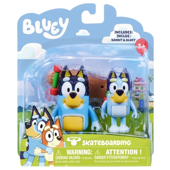 Picture of Figurka Tm Toys Bluey Blue - Jazda na deskorolce Pieski Zestaw figurek 2-pack BLU13042