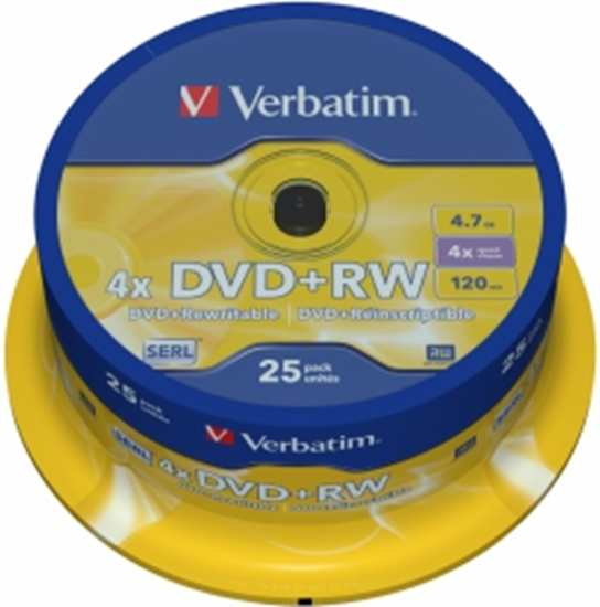 Изображение Matricas DVD+RW SERL Verbatim DLP 4.7GB 4x 25 Pack Spindle
