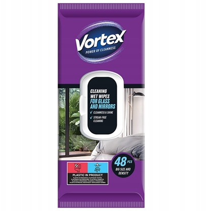 Attēls no WIPES WET GLASS/MIRRORS VORTEX48PCE