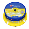 Picture of 1x25 Verbatim DVD+RW 4,7GB 4x Speed, matt silver