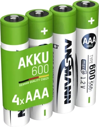 Picture of 1x4 Ansmann NiMH Akku Micro AAA Typ 600 min.550 mAh    1311-0022