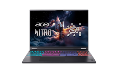 Attēls no Acer | Nitro V 16S AI AN16S-61-R6Q1 | Obsidian Black | 16 " | IPS | WUXGA | AMD Ryzen AI 7 | 350 | 16 GB | DDR5 | Solid-state drive capacity 1000 GB | NVIDIA GeForce RTX 5060 | Windows 11 Home | 802.11ax | Bluetooth version 5.3 | Keyboard language US inte