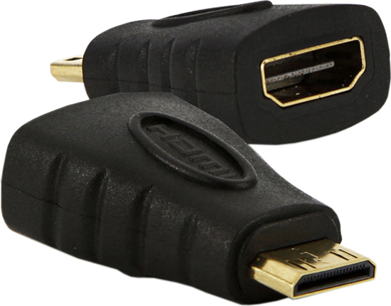 Изображение Adapter AV Akyga HDMI Mini - HDMI czarny (AK-AD-04)