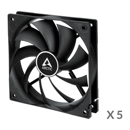 Attēls no ARCTIC F12, 3-pin, 120mm, Case Fans, black, 5 pcs