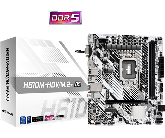 Picture of Asrock H610M-HDV M.2+ D5 Motherboard Micro-ATX / Intel H610 / LGA1700 / DDR5