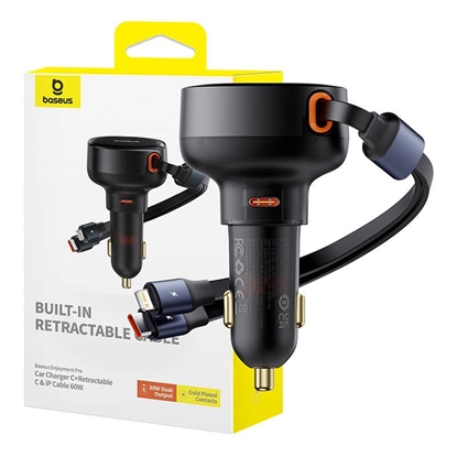 Attēls no Auto lādētājs Baseus Enjoyment 60W Black